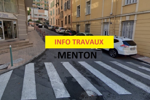 TRAVAUX : REPRISE DE LA MODERNISATION DES RÉSEAUX SECTEUR RUE PIETRA SCRITTA À MENTON