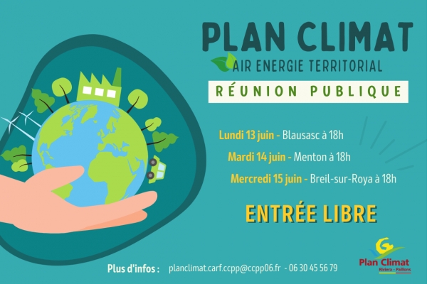 PLAN CLIMAT : LES RÉUNIONS PUBLIQUES DE PRÉSENTATION DU DIAGNOSTIC ORGANISÉES DU 13 AU 15 JUIN