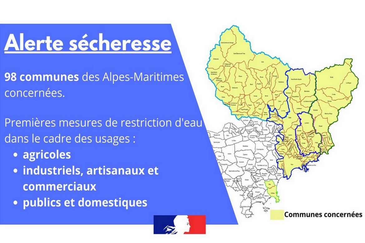 ALERTE SÉCHERESSE DANS LES ALPES-MARITIMES PROLONGÉE JUSQU’AU 31 MAI 2022