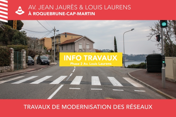 TRAVAUX : LA MODERNISATION DES RÉSEAUX SE POURSUIT SUR L’AV. LOUIS LAURENS À ROQUEBRUNE